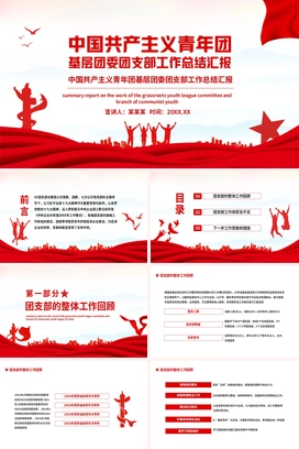中国共产主义青年团基层团委团支部工作总结汇报动态PPT