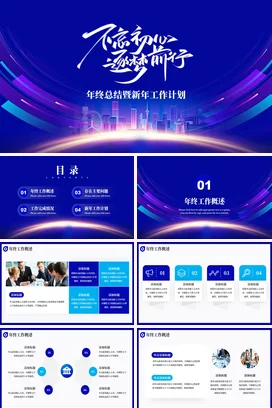 紫色蓝色大气年终年中月度季度部门工作总结计划述职报告PPT模板