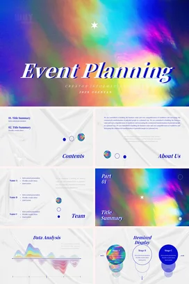 弥散渐变炫酷酸性艺术企业活动策划与规划EventPPT模板