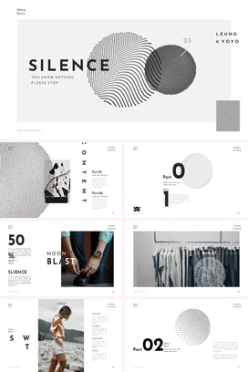 灰色极简创意现代个人沉默的力量设计演讲精美课件PPT模板