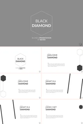灰色极简商务高级感企业Black Diamond 商业展示PPT模板