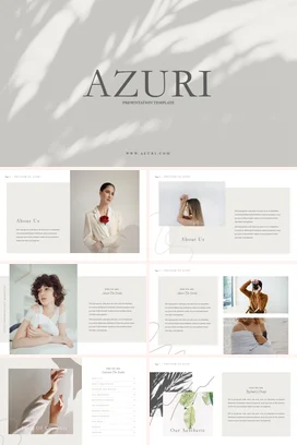 灰色极简高级感现代企业Azuri 演示模板设计业务介绍PPT模板