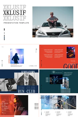 白色极简创意现代个人XKLUSIF 演示模板汽车演讲课件PPT模板