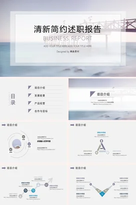 白色极简商务企业清新简约述职报告精美PPT模板