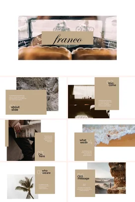 米色复古文艺简约个人Franco的面包店业务介绍精美PPT模板