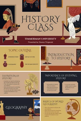 米色手绘学术艺术大学历史课课堂教学课件精美PPT模板课件