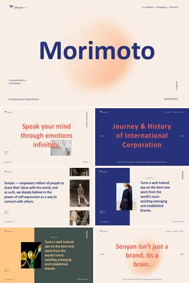 米色极简简约高级感Morimoto品牌介绍品牌设计企业形象PPT模板