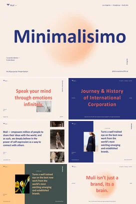 米色极简简约高级感企业Minimalisimo品牌介绍PPT模板