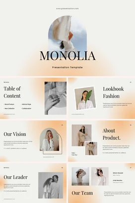 米色极简高级感现代个人MONOLIA 演示模板简约设计课件PPT模板