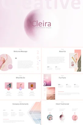 粉色极简简约个人创意展示模板演讲精美课件PPT模板