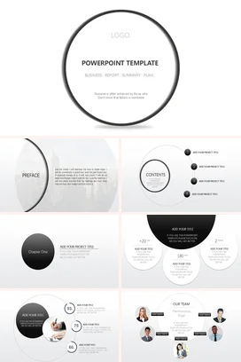 精致极简高端黑白灰商务汇报大气pp. PPT模板