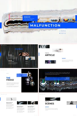 蓝色创意故障风现代企业功能异常分析malfunctionPPT模板