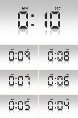 蓝色时间数字倒计时十秒钟表PPT模板年会倒计时计时器