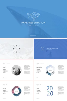 蓝色极简创意现代IWAKPresentation PPT模板课件