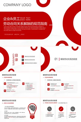 劳动合同关系解除的规范指南企业内培PPT课件模板