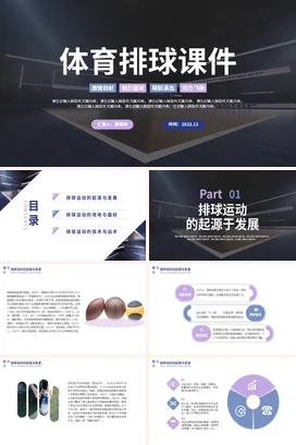 体育排球PPT课件模板