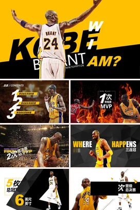 篮球巨星科比介绍PPT课件模板