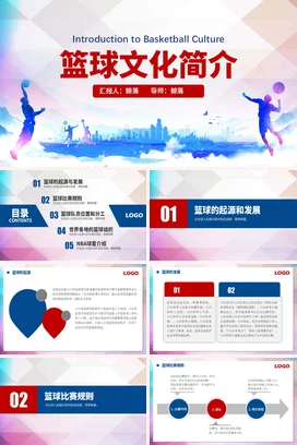 篮球文化简介PPT课件模板