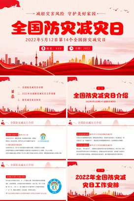 全国防灾减灾日主题PPT课件模板