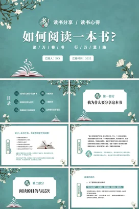 如何阅读一本书读书分享会PPT课件模板
