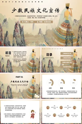 少数民族文化宣传介绍PPT课件模板