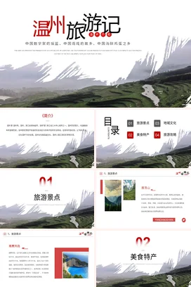 浙江温州介绍我的家乡PPT课件模板