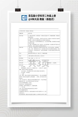 9种大蒜 教案（表格式） 青岛版小学科学二年级上册