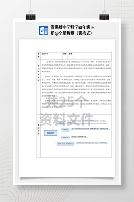 全册教案（表格式） 青岛版小学科学四年级下册