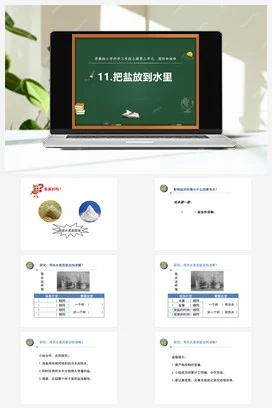 苏教版科学三上 11.把盐放到水里 课件+教案+实验记录单+音视频（第一课时）