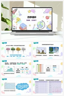 苏教版小学科学五下 3.12《四季循环》课件（39张PPT）+教案+练习+素材