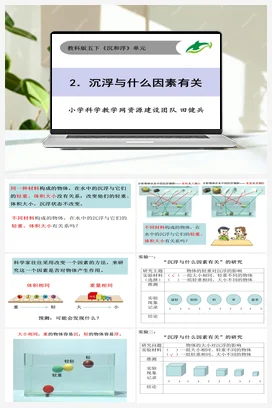 1.2《沉浮与什么因素有关》 课件+ 教学设计 教科版小学科学五年级下册