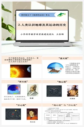4.2《人类认识地球及其运动的历史》 课件+ 教学设计 教科版小学科学五年级下册