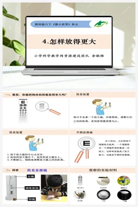 1.4《怎样放得更大》 课件+教案 教科版小学科学六年级下册