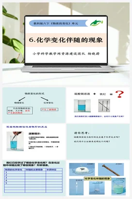 2.6《化学变化伴随的现象》 课件+教案 教科版小学科学六年级下册