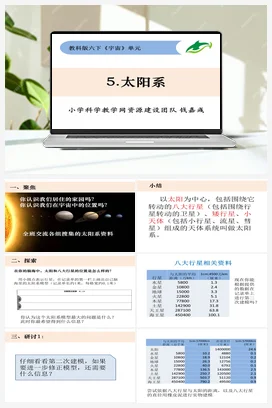 3.5《太阳系》 课件+教案 教科版小学科学六年级下册