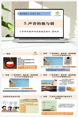 1.５.声音的强与弱 课件+教案 教科版小学科学四年级上册