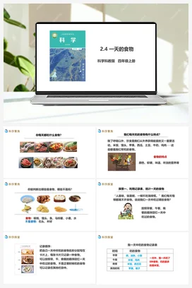 2.4《一天的食物》教案+课件+练习题 教科版小学科学四年级上册