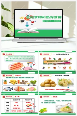 3.4 生的食物和熟的食物（课件+教案+练习） 教科版小学科学四年级下册