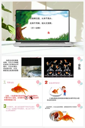 4 金鱼 课件（11张ppt）+教案 人教鄂教版小学科学一年级上册