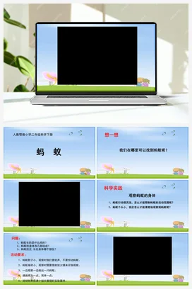 人教鄂教版小学科学二年级下册3.7 蚂蚁 课件（共11张PPT） 教案 4个视频