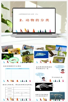 1.2《动物的分类》 课件（20张ppt） 教学设计 人教鄂教版小学科学四年级上册