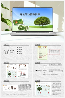 4.14身边的动植物资源说课 课件共22页)+教案 青岛版小学科学二年级上册