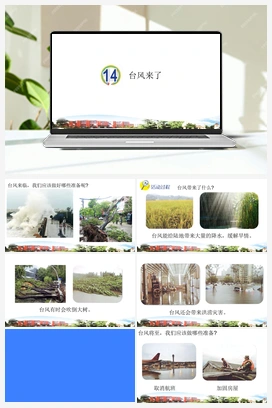 14.台风来了（课件16张ppt ）+教案 青岛版小学科学四年级上册
