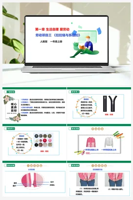 《拉拉链与系纽扣》课件+教案+素材 人教版劳动一上