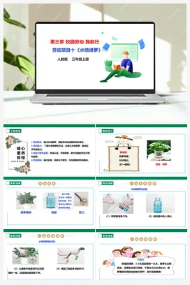 《水培绿萝》课件+教案+素材 人教版劳动三上