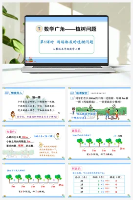 人教版数学五上 第七单元 数学广角—植树问题 – 植树问题