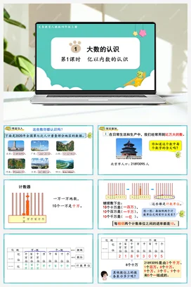 人教版数学四上 第一单元 大数的认识 – 亿以内数的认识