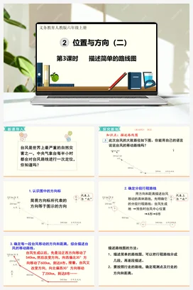 人教版数学六上 第二单元 位置与方向二 – 描述简单的路线图