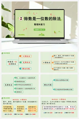 人教版数学三下 第二单元 练习 整理和复习 课件