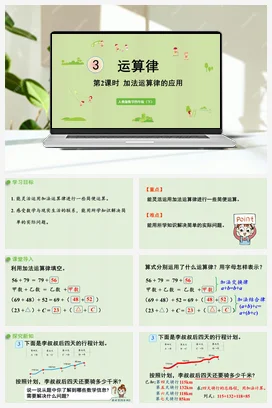 人教版数学四下 第三单元 第2课时 加法运算律的应用 课件